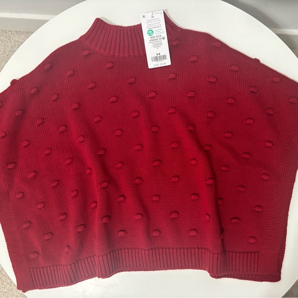 🆕 Carter’s 2T Red Bobble Poncho - Picture 2 of 4